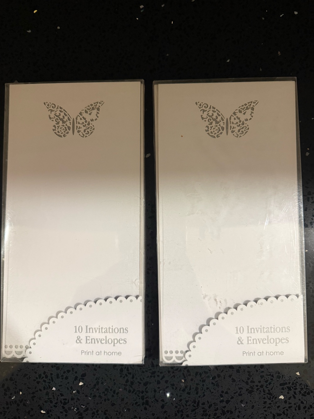 20 White Decorative Blank Cards Beautiful Butterfly Motif - cards & envelopes
